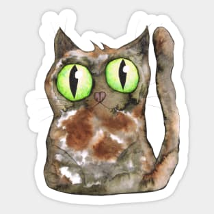 Tortoiseshell cat Sticker